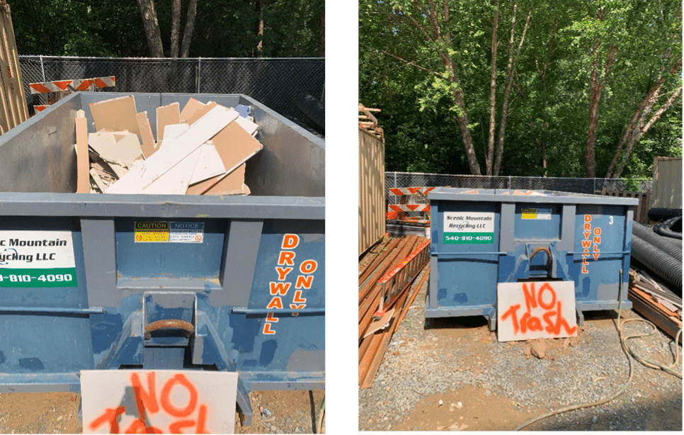 UVA's drywall recycling program